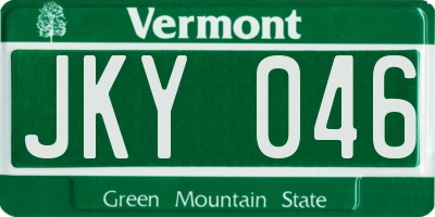 VT license plate JKY046