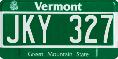 VT license plate JKY327