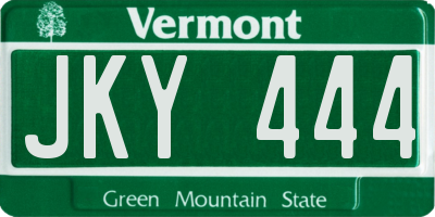VT license plate JKY444