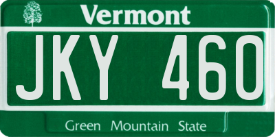 VT license plate JKY460