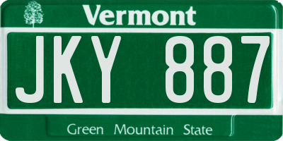 VT license plate JKY887