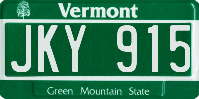 VT license plate JKY915