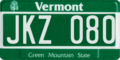 VT license plate JKZ080