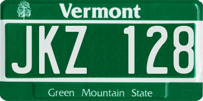 VT license plate JKZ128