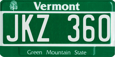 VT license plate JKZ360