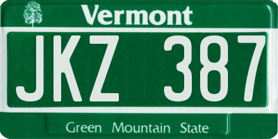 VT license plate JKZ387