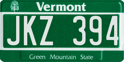 VT license plate JKZ394