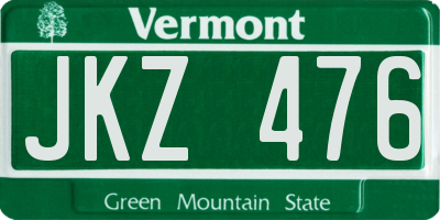 VT license plate JKZ476