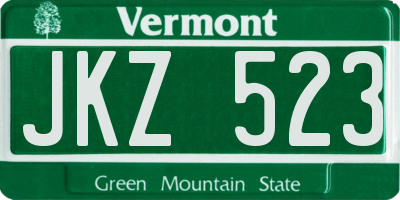 VT license plate JKZ523