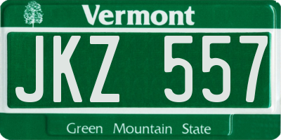 VT license plate JKZ557