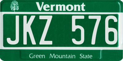 VT license plate JKZ576