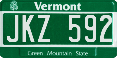 VT license plate JKZ592