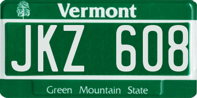 VT license plate JKZ608