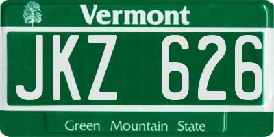 VT license plate JKZ626