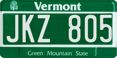 VT license plate JKZ805