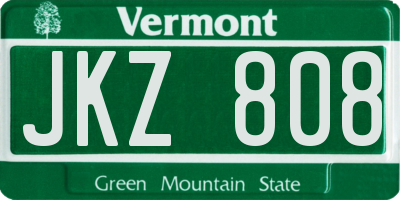 VT license plate JKZ808