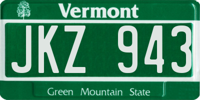 VT license plate JKZ943