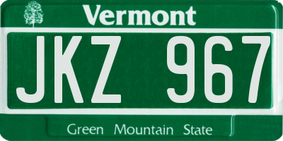 VT license plate JKZ967