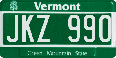 VT license plate JKZ990