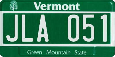 VT license plate JLA051