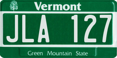 VT license plate JLA127