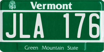 VT license plate JLA176