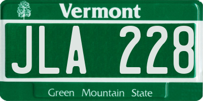 VT license plate JLA228