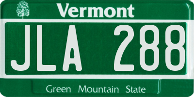 VT license plate JLA288
