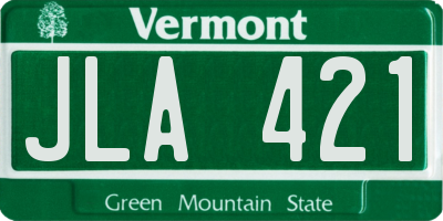VT license plate JLA421