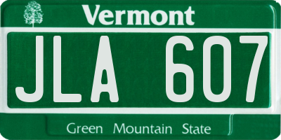 VT license plate JLA607