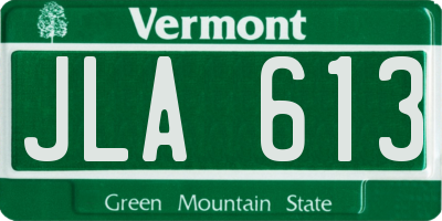 VT license plate JLA613
