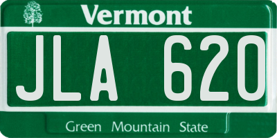 VT license plate JLA620