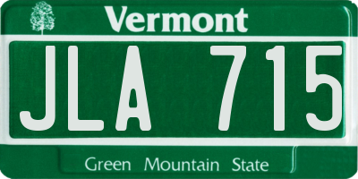 VT license plate JLA715