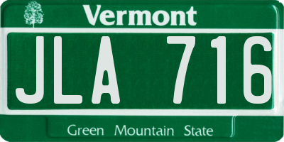 VT license plate JLA716