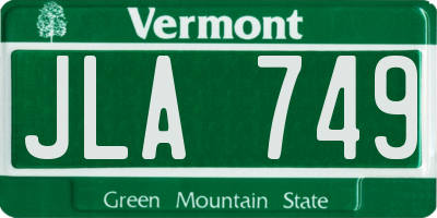 VT license plate JLA749