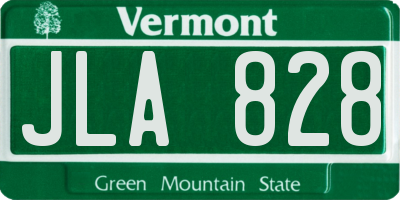 VT license plate JLA828