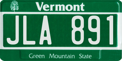 VT license plate JLA891