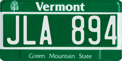 VT license plate JLA894