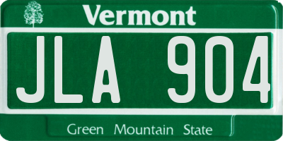 VT license plate JLA904