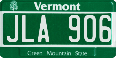 VT license plate JLA906