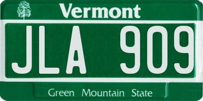 VT license plate JLA909
