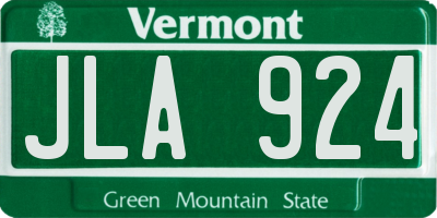 VT license plate JLA924