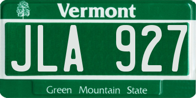 VT license plate JLA927