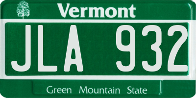VT license plate JLA932