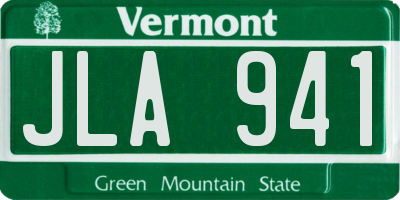 VT license plate JLA941