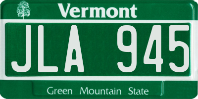 VT license plate JLA945
