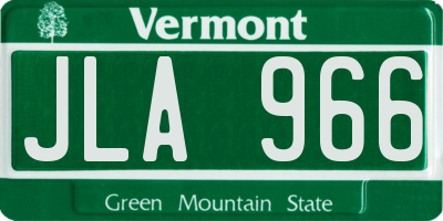 VT license plate JLA966