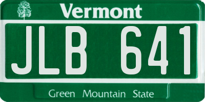 VT license plate JLB641