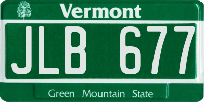 VT license plate JLB677