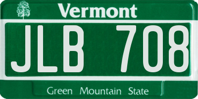 VT license plate JLB708